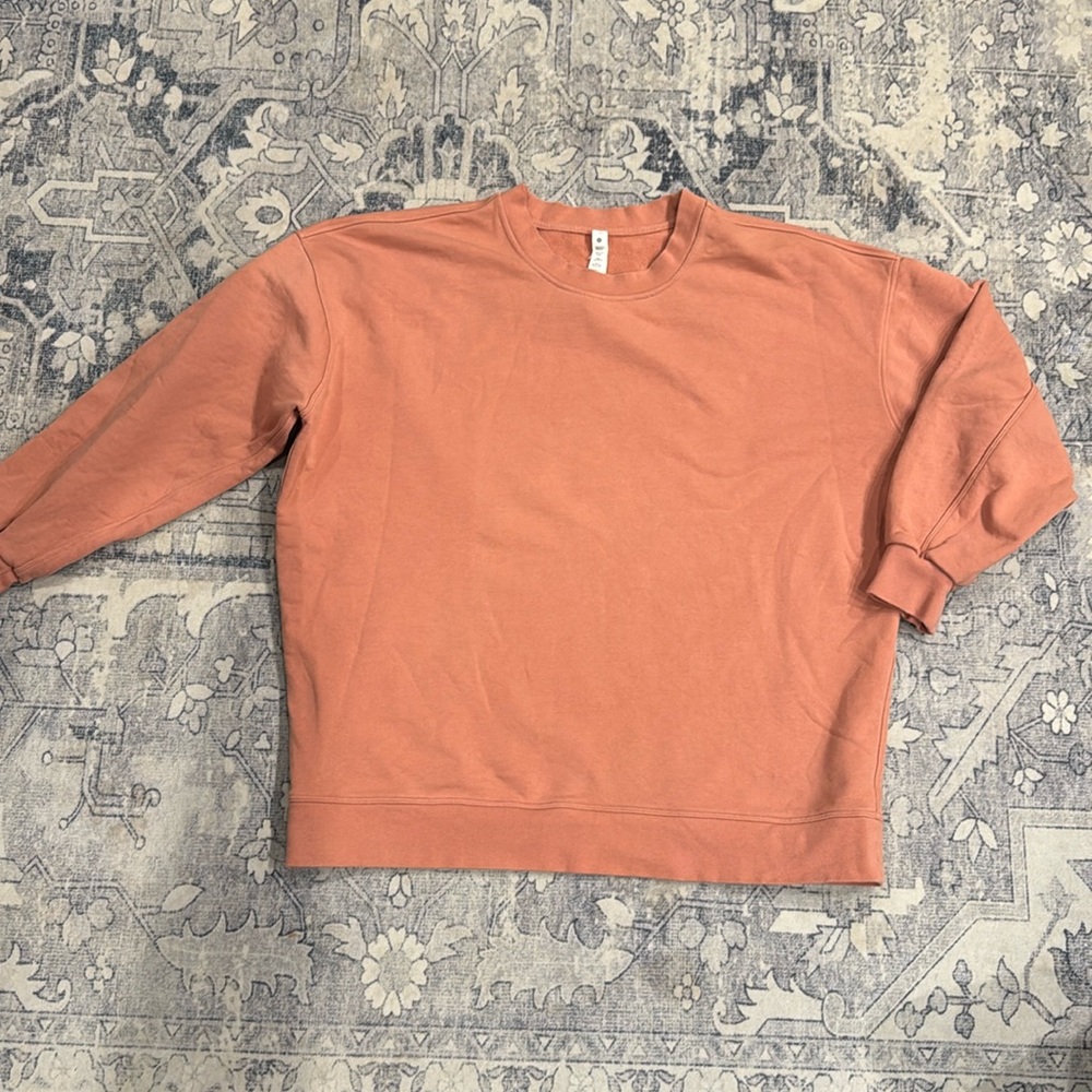 Perfectly Oversized Lululemon Crew pullover sweatshirt 12 pink Savannana